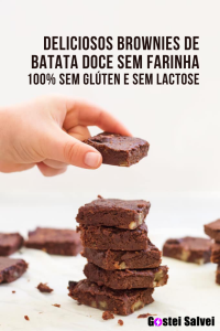 Read more about the article Deliciosos brownies de batata doce sem farinha – 100% sem glúten e sem lactose