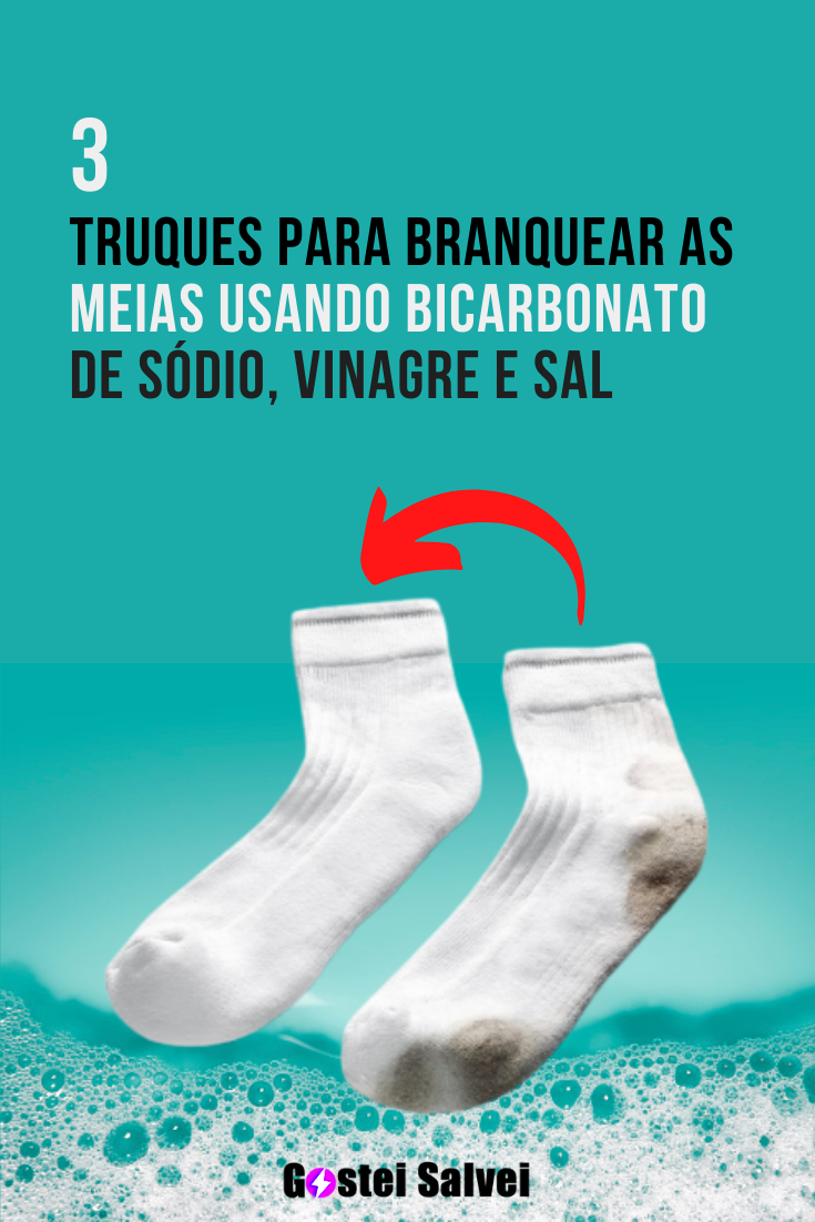 You are currently viewing 3 Truques para branquear as meias usando bicarbonato de sódio, vinagre e sal
