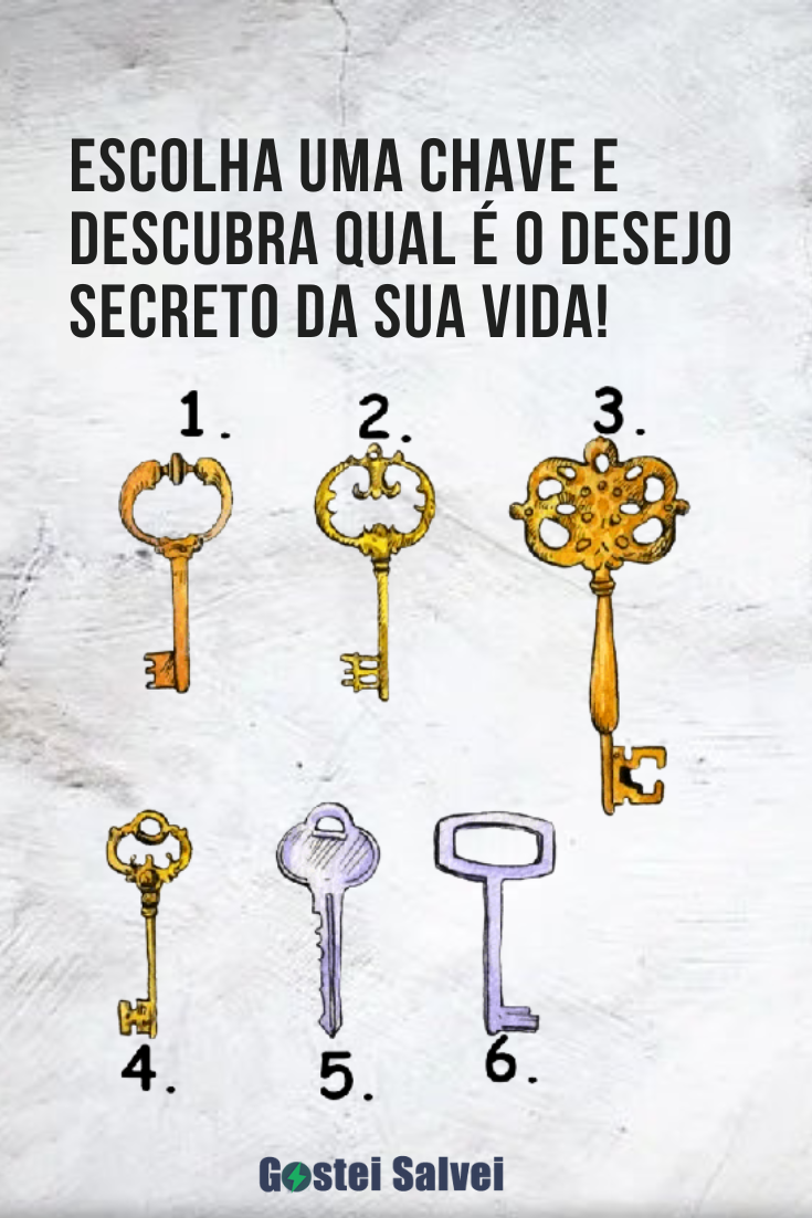 You are currently viewing Escolha uma chave e descubra qual é o desejo secreto da sua vida!
