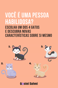 Read more about the article Você é uma pessoa habilidosa? Escolha um dos 4 gatos e descubra novas características sobre si mesmo